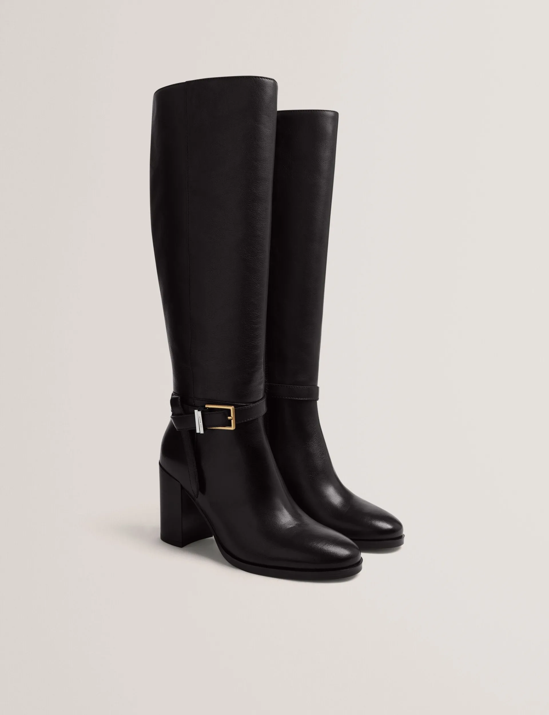 New Lobster Limited Stiefel|Arbeitskleidung<Kniehohe Lederstiefel mit Gürteldetail und Absatz
