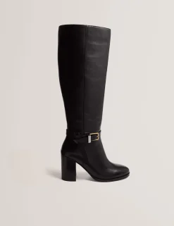 New Lobster Limited Stiefel|Arbeitskleidung<Kniehohe Lederstiefel mit Gürteldetail und Absatz