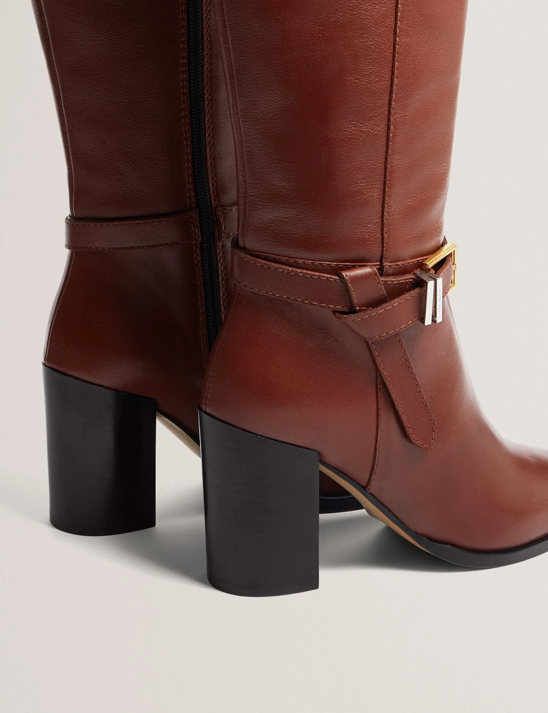 New Lobster Limited Stiefel|Arbeitskleidung<Kniehohe Lederstiefel mit Gürteldetail und Absatz