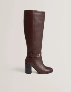 New Lobster Limited Stiefel|Arbeitskleidung<Kniehohe Lederstiefel mit Gürteldetail und Absatz