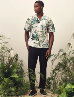 New Lobster Limited Shirts|Der Weihnachtsladen<Kurzarmhemd aus Baumwolle mit Blumenstreifenmuster
