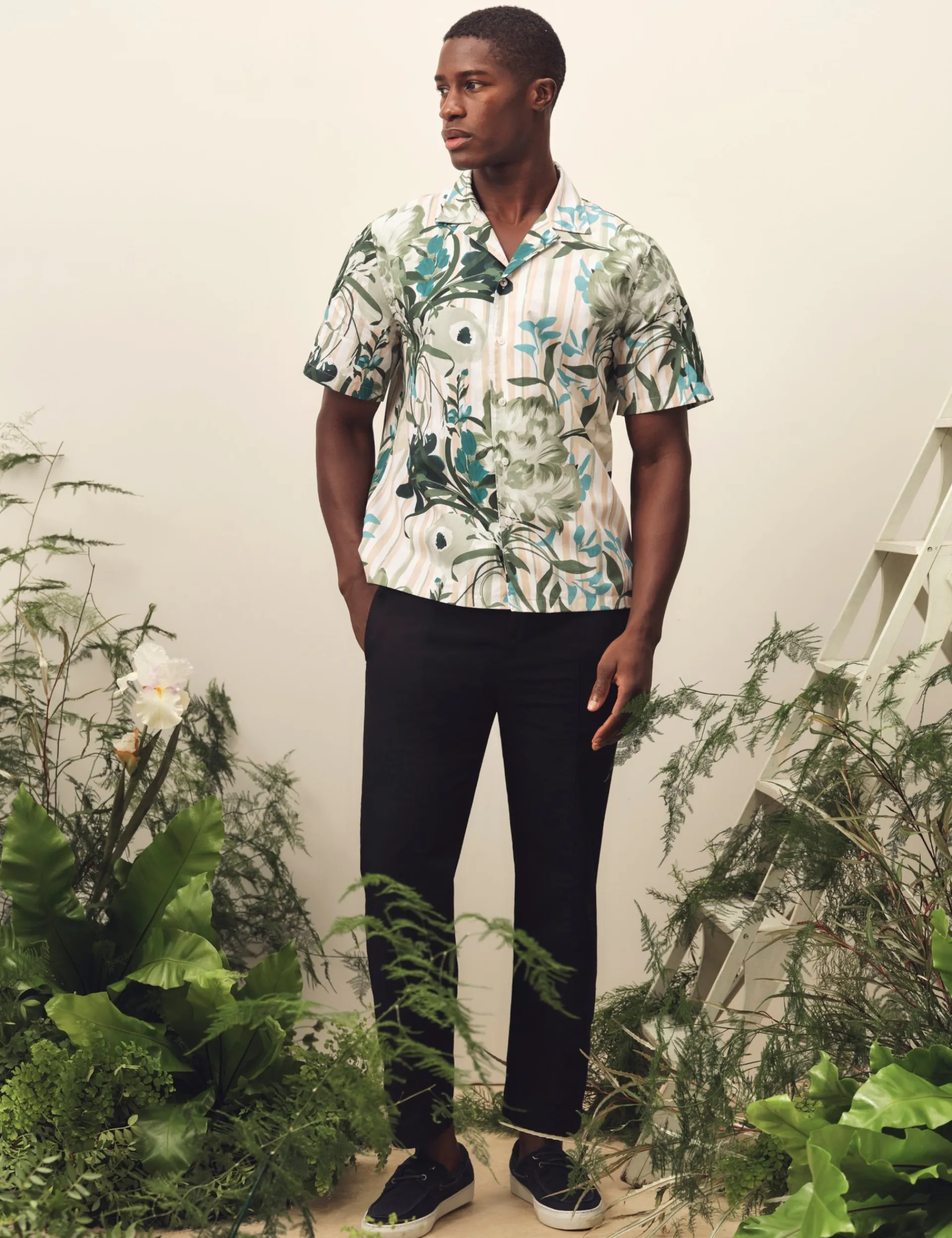 New Lobster Limited Shirts|Der Weihnachtsladen<Kurzarmhemd aus Baumwolle mit Blumenstreifenmuster