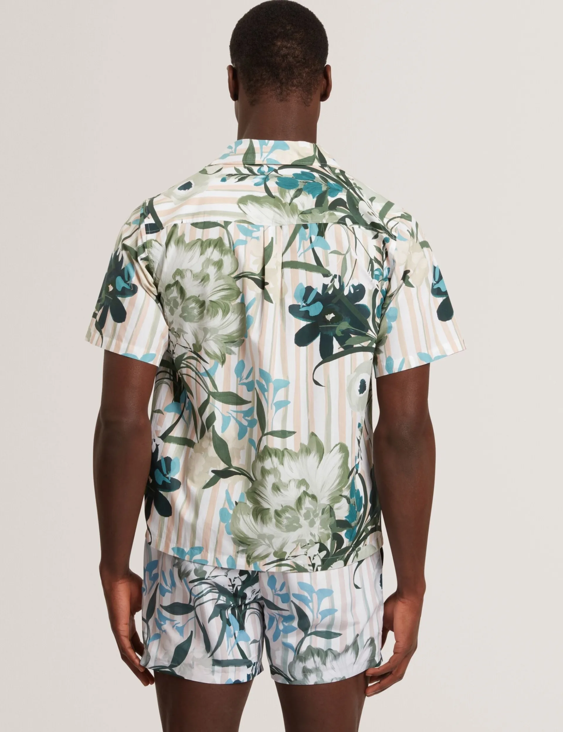 New Lobster Limited Shirts|Der Weihnachtsladen<Kurzarmhemd aus Baumwolle mit Blumenstreifenmuster