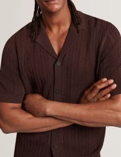 New Lobster Limited Oberteile & T-Shirts|Im Trend: Gestrickte Tops<Kurzarmhemd aus Strick mit strukturierten Streifen