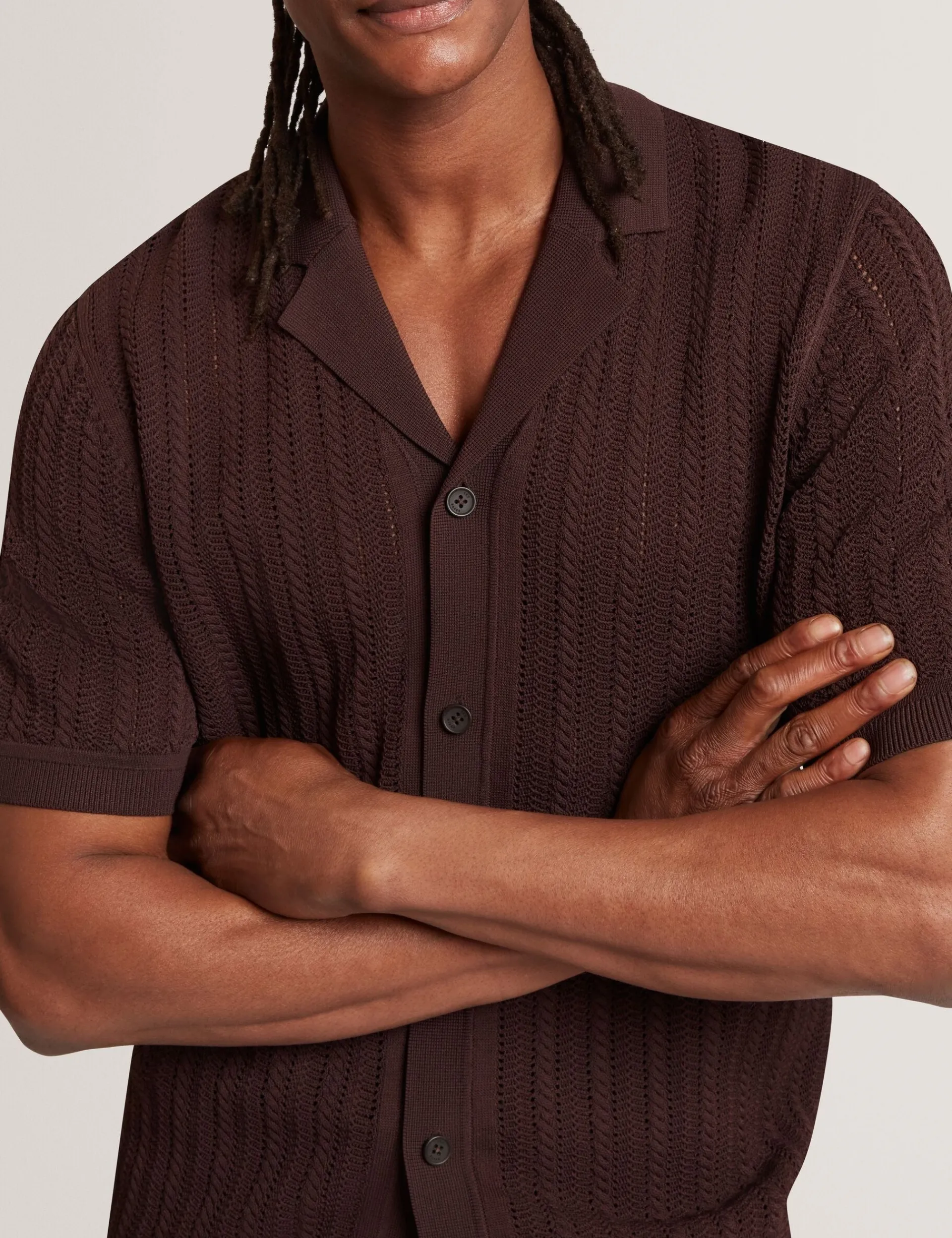 New Lobster Limited Oberteile & T-Shirts|Im Trend: Gestrickte Tops<Kurzarmhemd aus Strick mit strukturierten Streifen