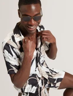 New Lobster Limited Shirts|Der Weihnachtsladen<Kurzarmhemd mit botanischem Print für den Resortbereich