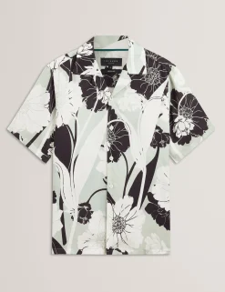 New Lobster Limited Shirts|Der Weihnachtsladen<Kurzarmhemd mit botanischem Print für den Resortbereich