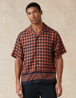 New Lobster Limited Shirts|Der Weihnachtsladen<Kurzarmhemd mit Fliesenbordürenmuster