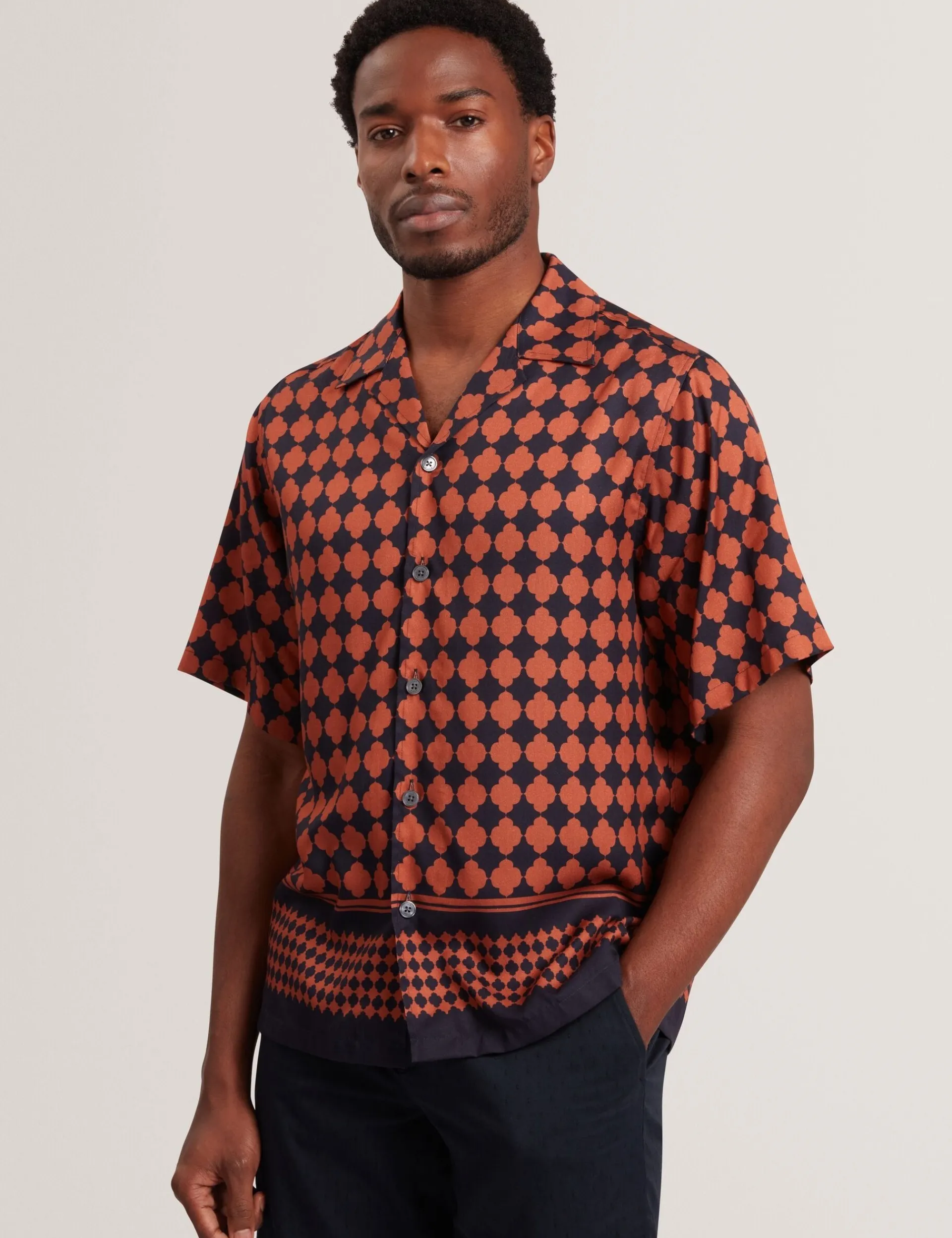 New Lobster Limited Shirts|Der Weihnachtsladen<Kurzarmhemd mit Fliesenbordürenmuster