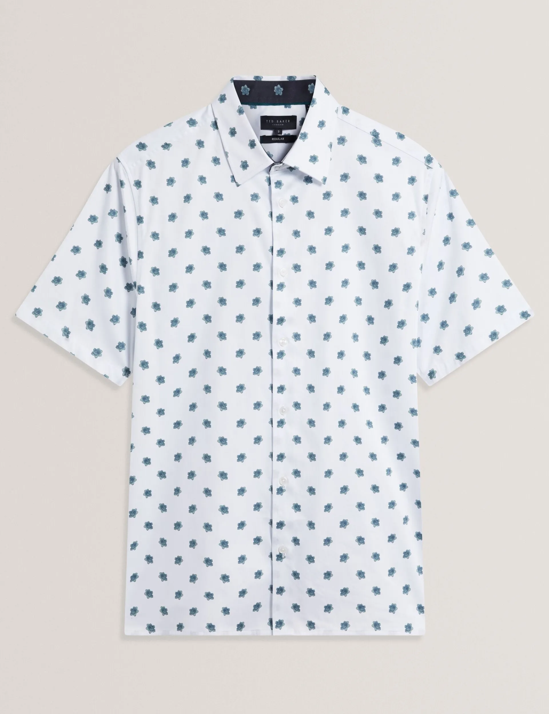 New Lobster Limited Breezy Blues Bearbeiten|Shirts<Kurzarmhemd mit Mini-Blumenmuster