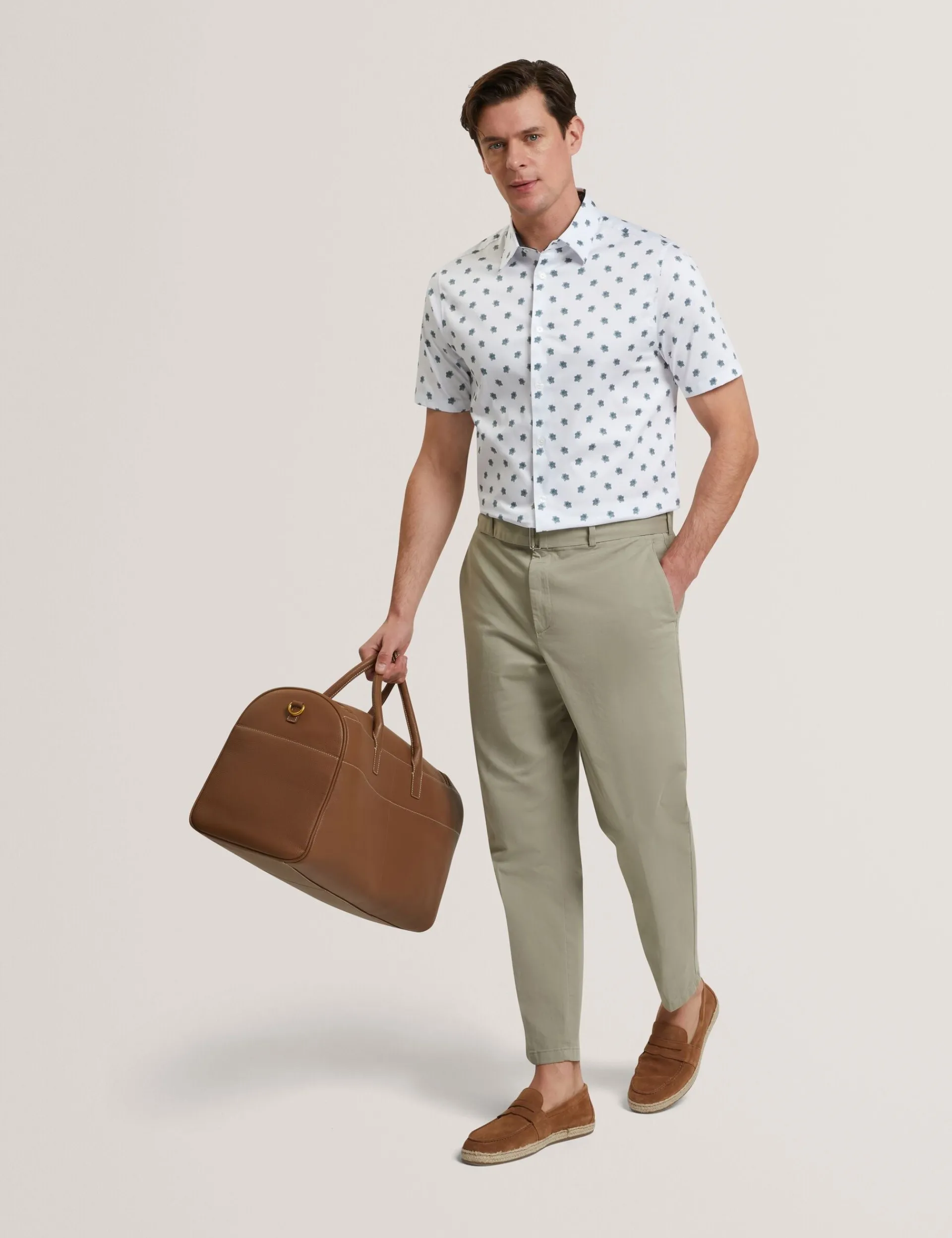 New Lobster Limited Breezy Blues Bearbeiten|Shirts<Kurzarmhemd mit Mini-Blumenmuster