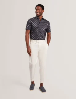 New Lobster Limited Breezy Blues Bearbeiten|Shirts<Kurzarmhemd mit Mini-Blumenmuster
