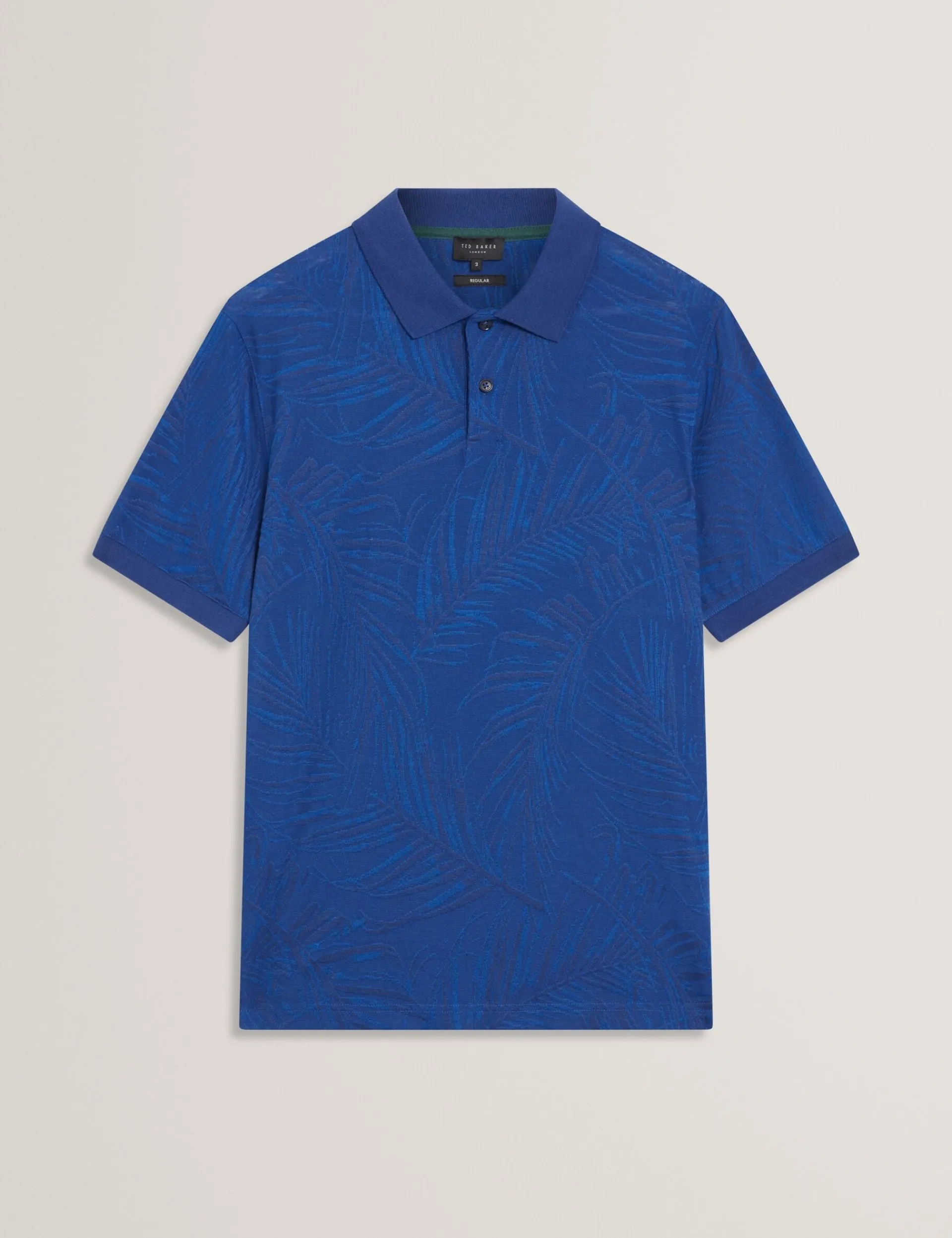 New Lobster Limited Der Weihnachtsladen|Breezy Blues Bearbeiten<Kurzarm-Polohemd mit Jacquard-Blattmuster
