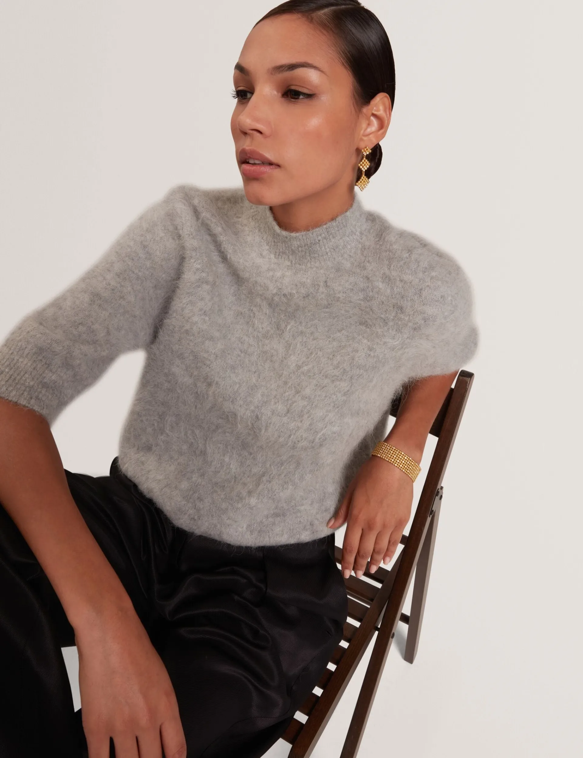Damen New Lobster Limited Oberteile & Blusen|Luxusgeschenke Für Damen<Kurzarmpullover aus Alpaka-Strick