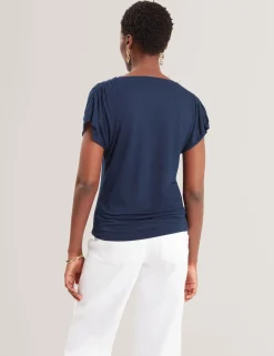 New Lobster Limited Oberteile & Blusen|Der Weihnachtsladen<Kurzarm-T-Shirt aus Jersey mit gerafften Schultern