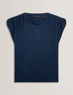 New Lobster Limited Oberteile & Blusen|Der Weihnachtsladen<Kurzarm-T-Shirt aus Jersey mit gerafften Schultern