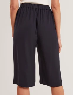New Lobster Limited Hosen & Shorts|Luftiger Blues Bearbeiten<Kurze Culottes mit Stretchbund und weitem Bein