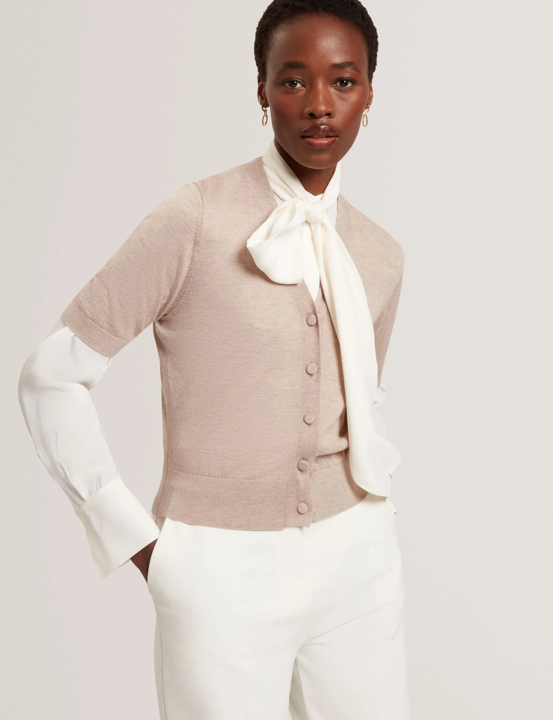 New Lobster Limited Oberteile & Blusen|Pullover & Strickjacken<Kurzärmelige Strickjacke aus Merinowolle