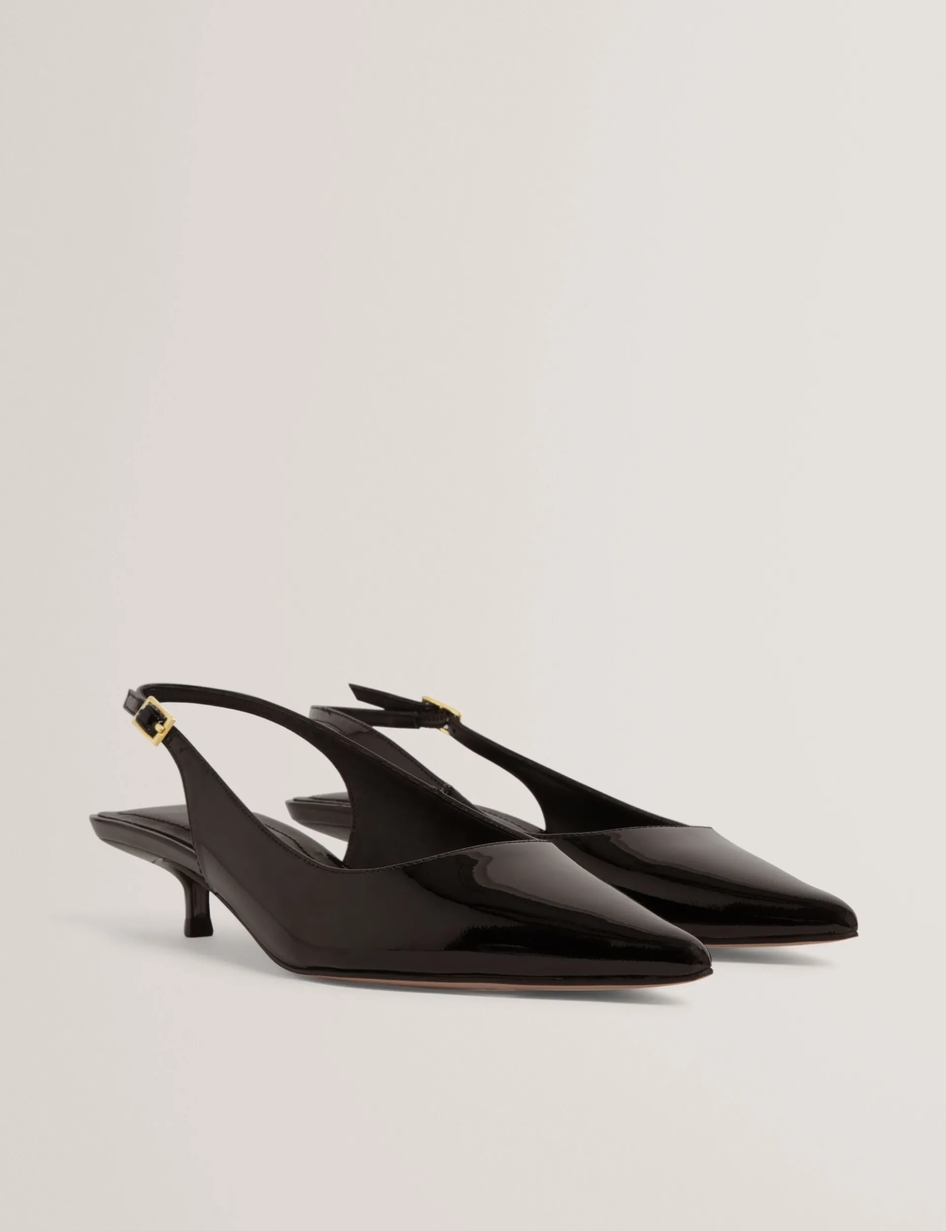 New Lobster Limited Absätze|Golden Hour<Lackleder-Slingback-Kitten-Heel-Schuhe