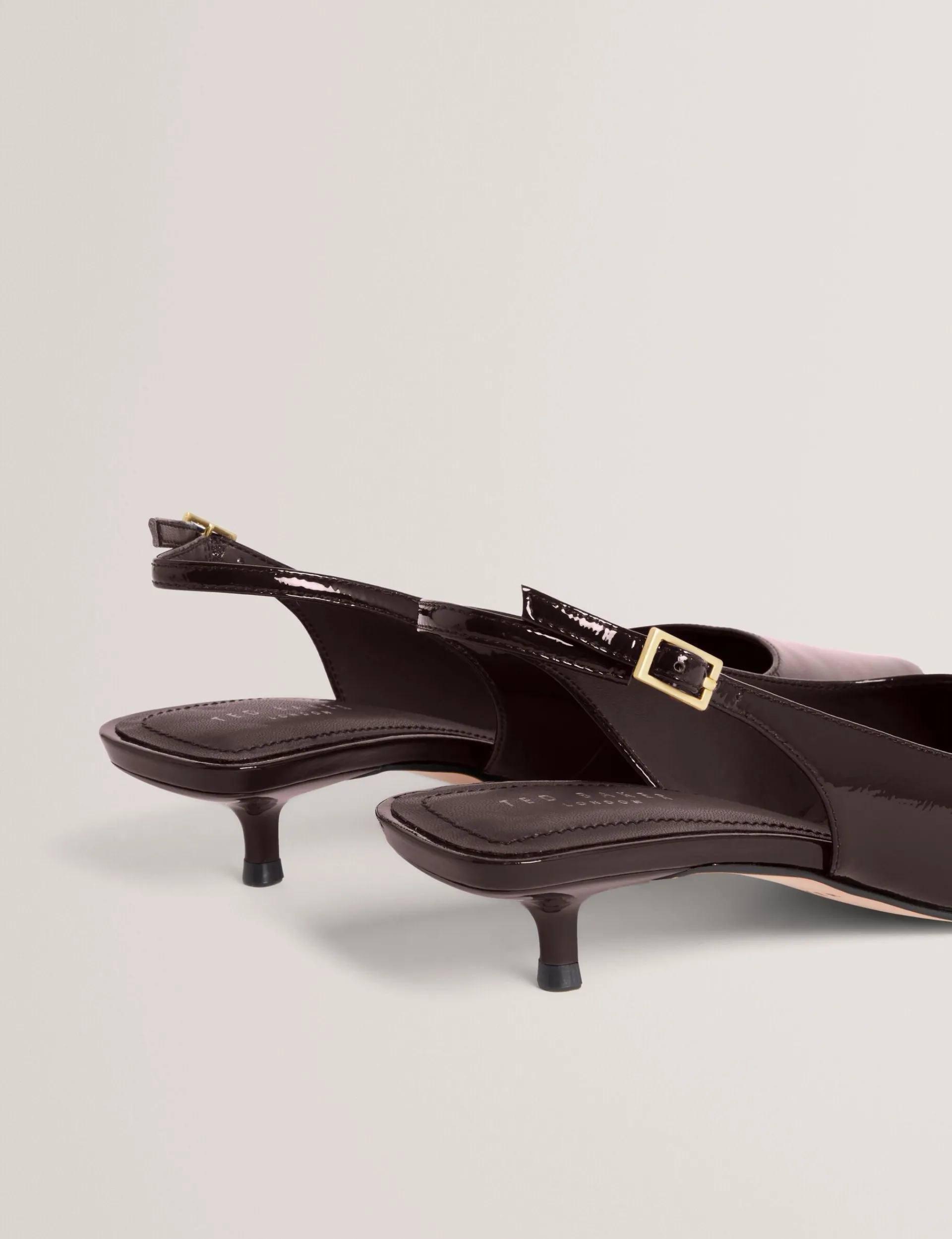 New Lobster Limited Absätze|Golden Hour<Lackleder-Slingback-Kitten-Heel-Schuhe