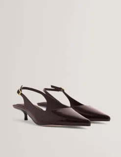 New Lobster Limited Absätze|Golden Hour<Lackleder-Slingback-Kitten-Heel-Schuhe