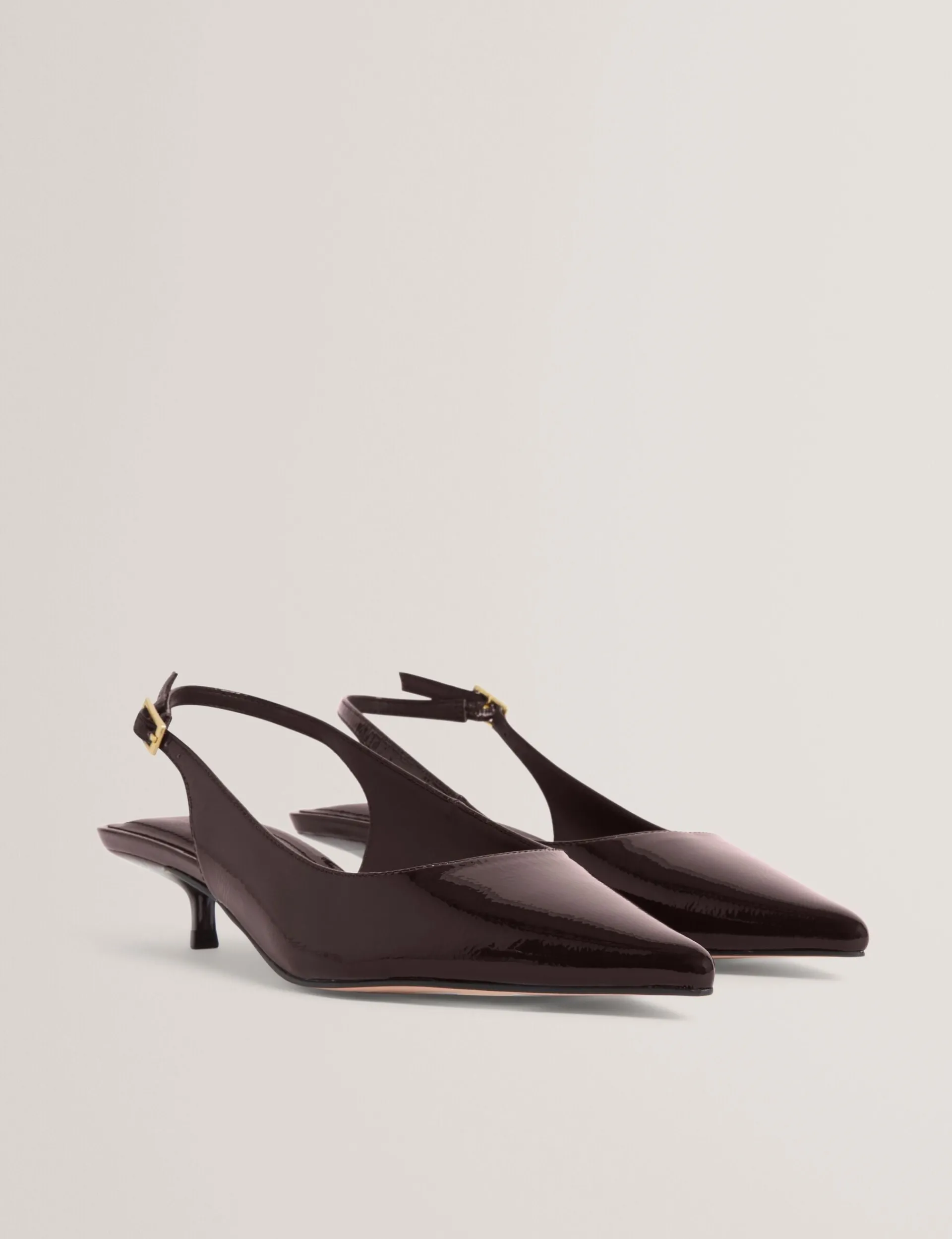New Lobster Limited Absätze|Golden Hour<Lackleder-Slingback-Kitten-Heel-Schuhe