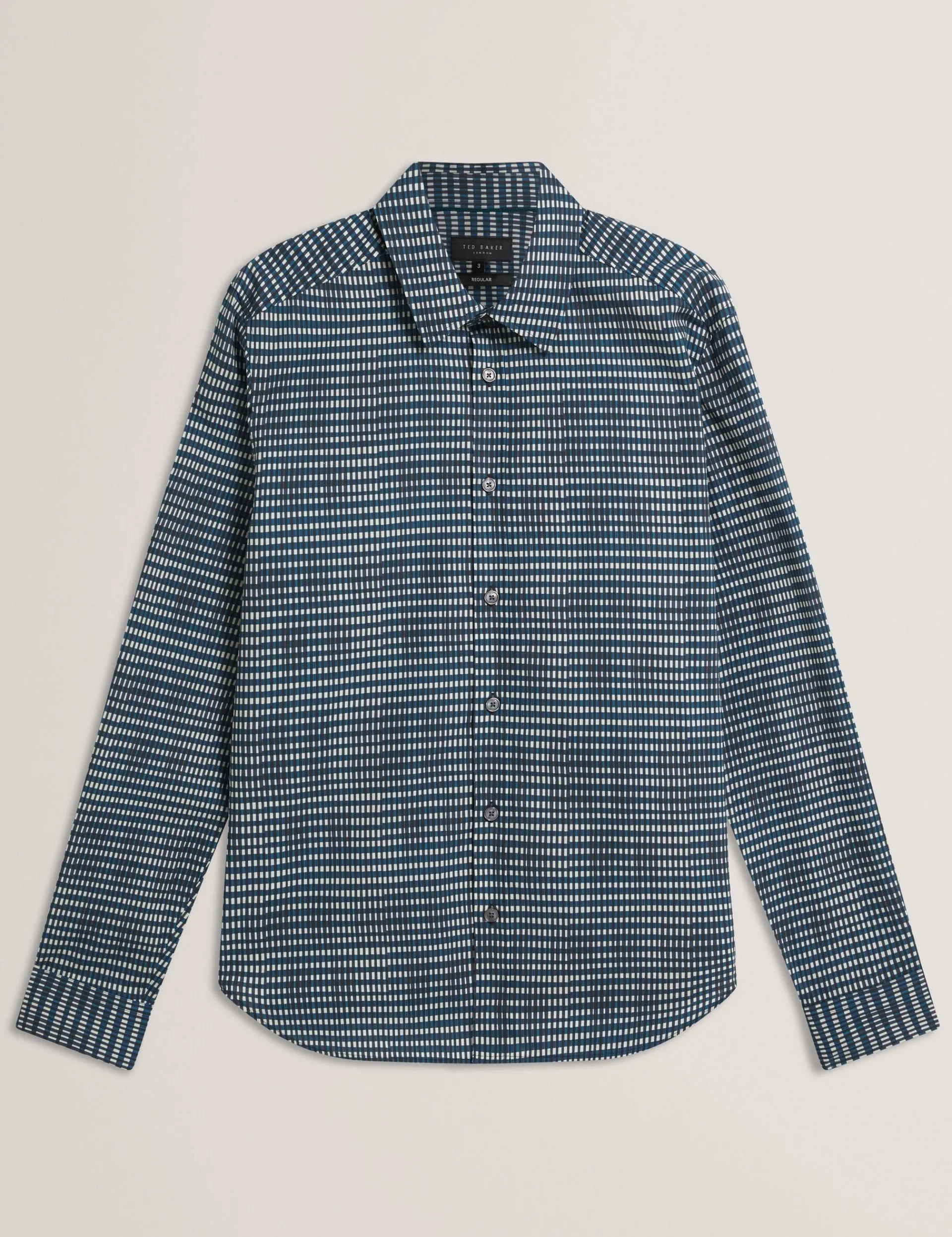 New Lobster Limited Breezy Blues Bearbeiten|Shirts<Langarmhemd aus Baumwolle mit verschwommenem Karomuster