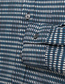 New Lobster Limited Breezy Blues Bearbeiten|Shirts<Langarmhemd aus Baumwolle mit verschwommenem Karomuster