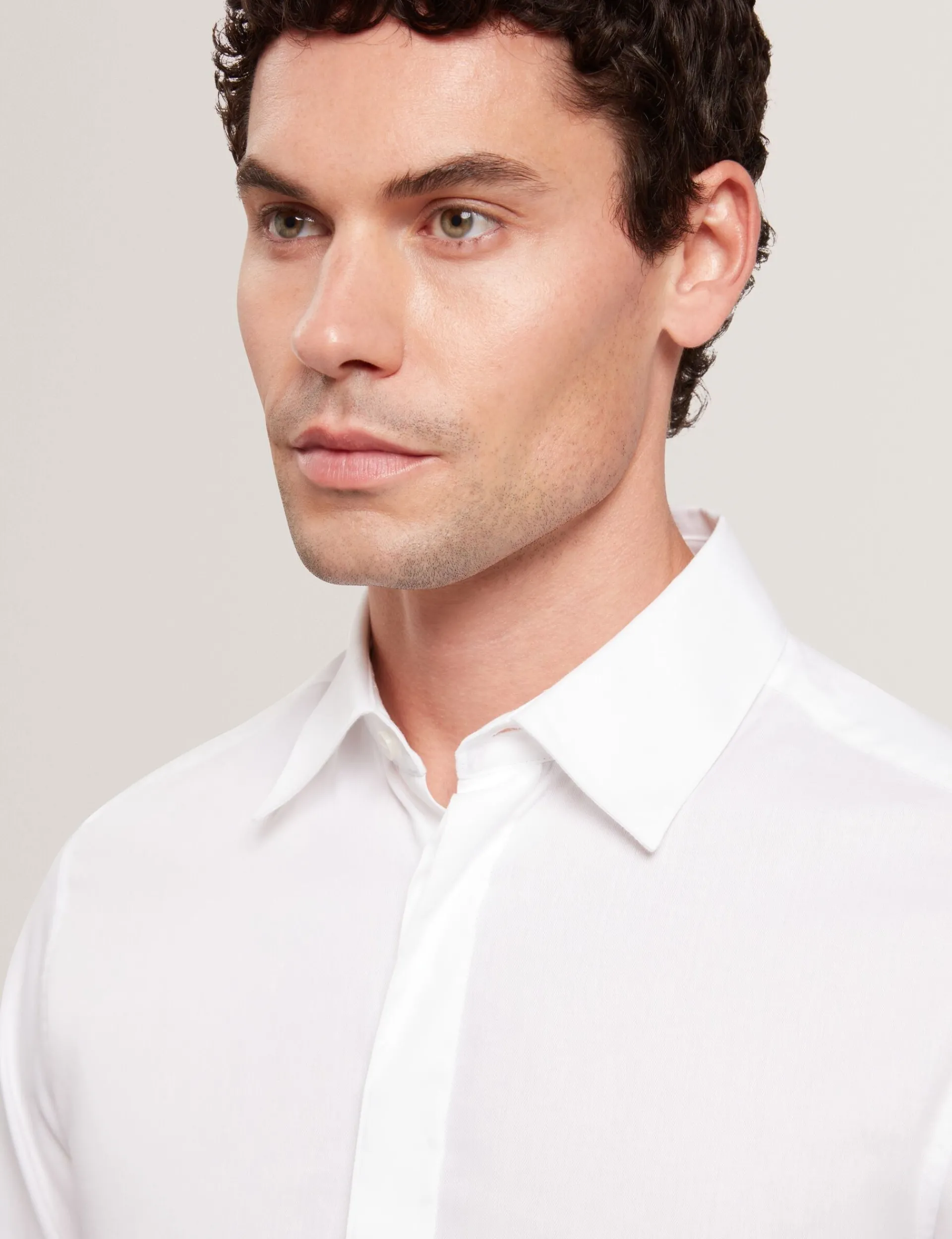New Lobster Limited Shirts|Festliche Kleidung<Langarmhemd aus Baumwolle mit verdeckter Knopfleiste