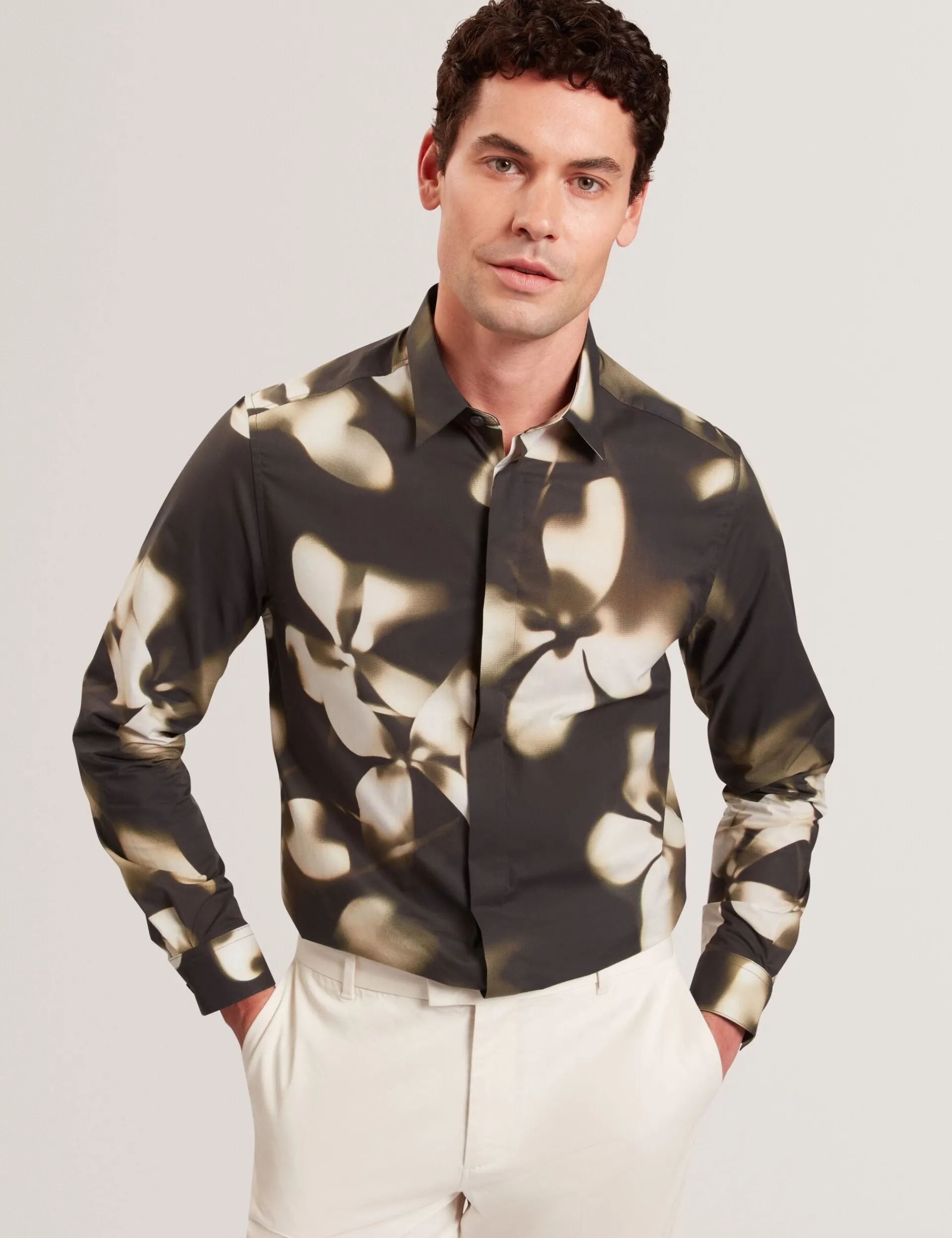 Herren New Lobster Limited Luxusgeschenke Für Herren|Shirts<Langarmhemd mit fotografischem Blumenmuster