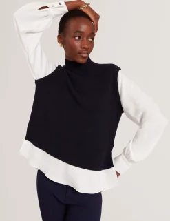 New Lobster Limited Oberteile & Blusen|Pullover & Strickjacken<Langarmhemd mit Strickweste