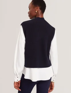 New Lobster Limited Oberteile & Blusen|Pullover & Strickjacken<Langarmhemd mit Strickweste