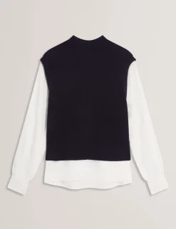 New Lobster Limited Oberteile & Blusen|Pullover & Strickjacken<Langarmhemd mit Strickweste