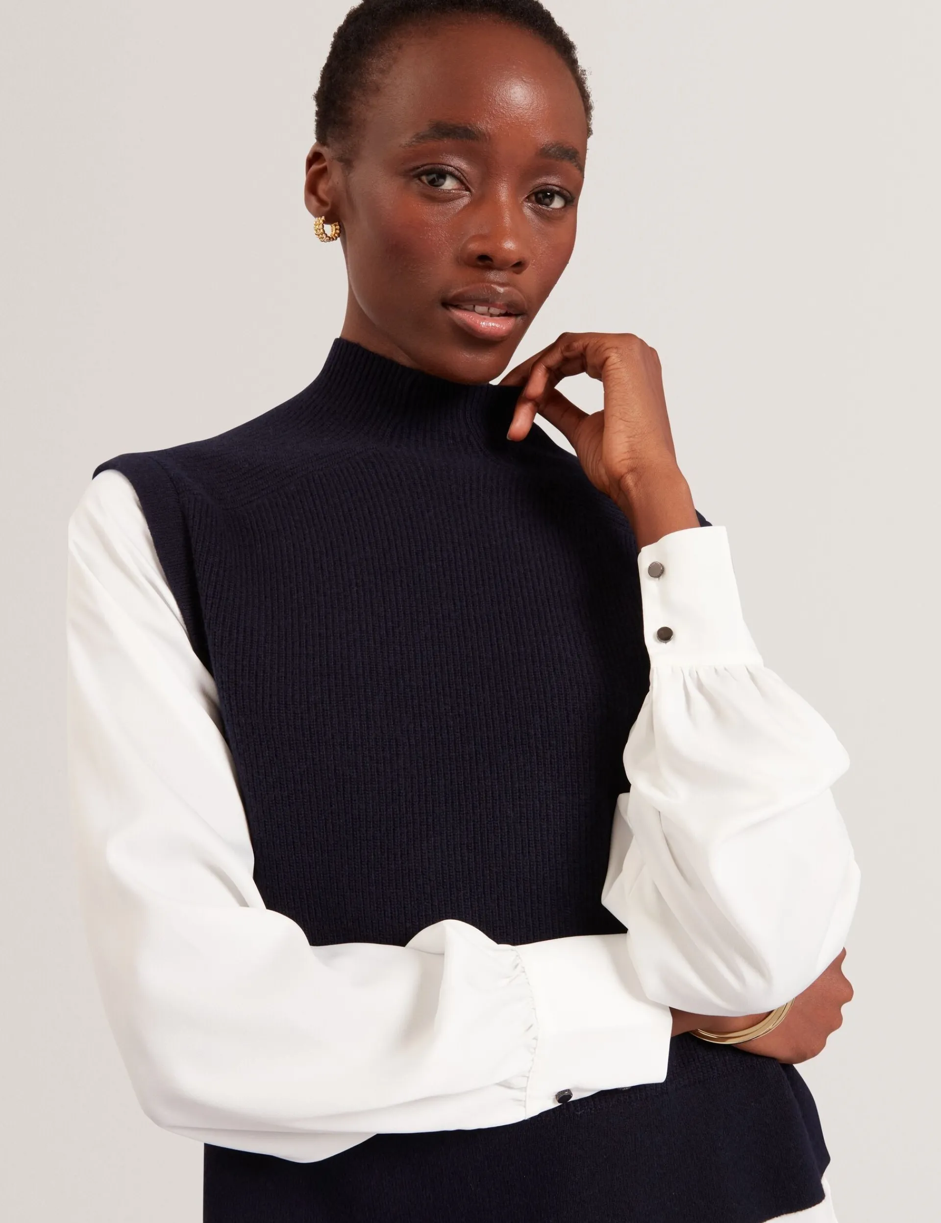 New Lobster Limited Oberteile & Blusen|Pullover & Strickjacken<Langarmhemd mit Strickweste