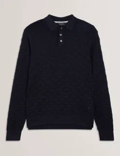 Herren New Lobster Limited Luxusgeschenke Für Herren|Pullover & Strickwaren<Langarm-Polohemd aus Seidenmischung mit Korbstruktur