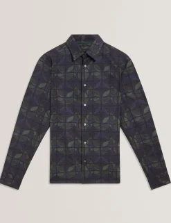 New Lobster Limited Breezy Blues Bearbeiten|Shirts<Langarmshirt mit Buntglas-Print