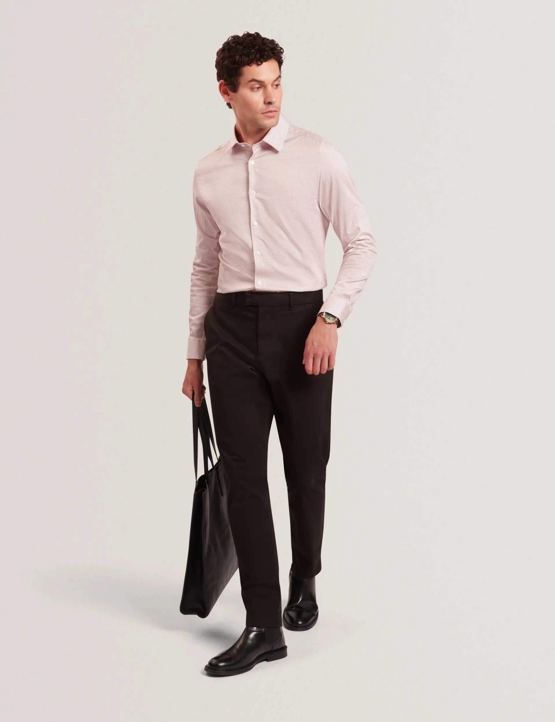 New Lobster Limited Breezy Blues Bearbeiten|Shirts<Langarm-Slim-Fit-Shirt mit Mikro-Geo-Print