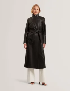 Damen New Lobster Limited Luxusgeschenke Für Damen|Mäntel Und Jacken<Langer Wickelmantel aus Leder mit Gürtel