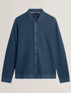 New Lobster Limited Breezy Blues Bearbeiten|Oberteile & T-Shirts<Langärmliges, strukturiertes Poloshirt mit Knopfleiste