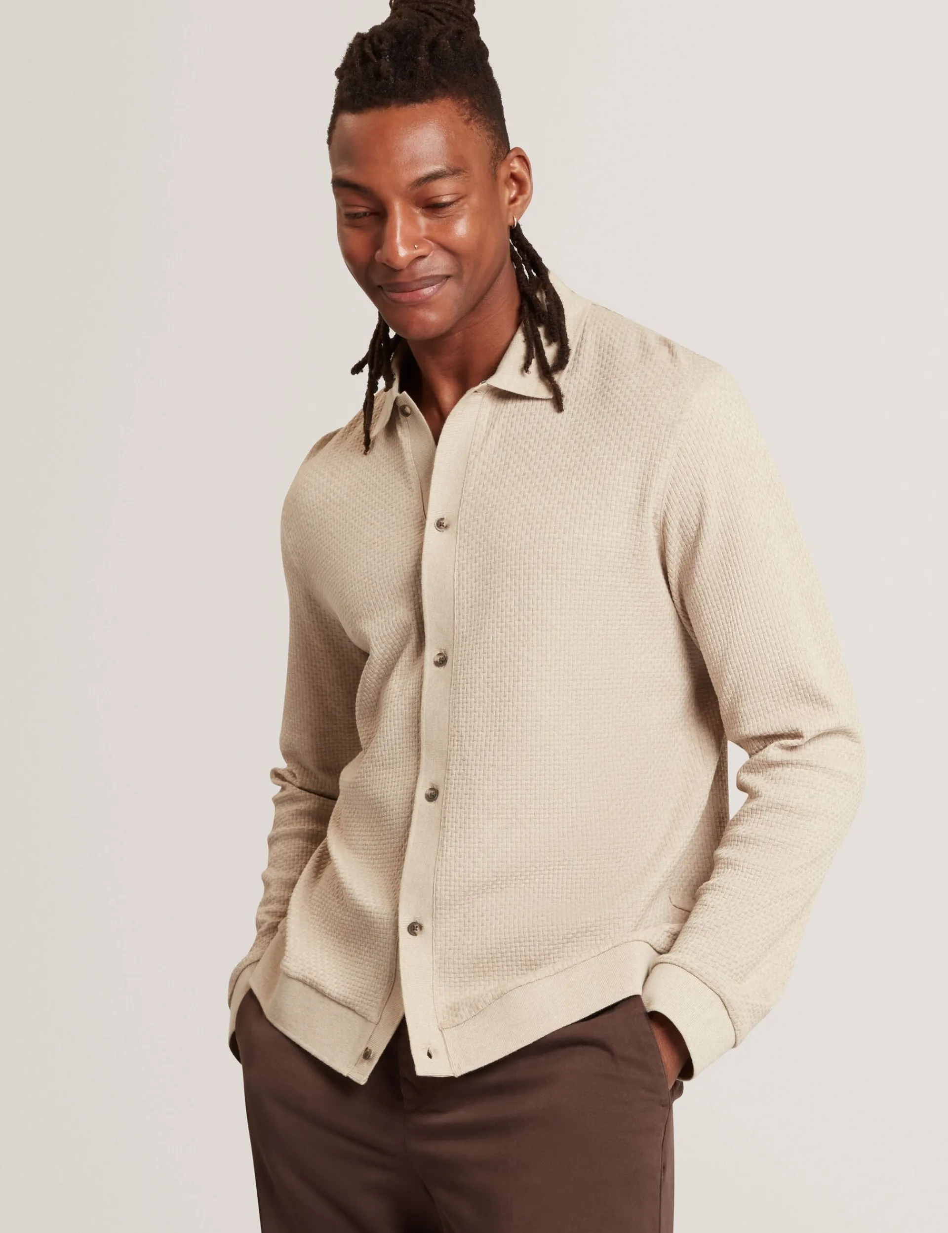 New Lobster Limited Breezy Blues Bearbeiten|Oberteile & T-Shirts<Langärmliges, strukturiertes Poloshirt mit Knopfleiste