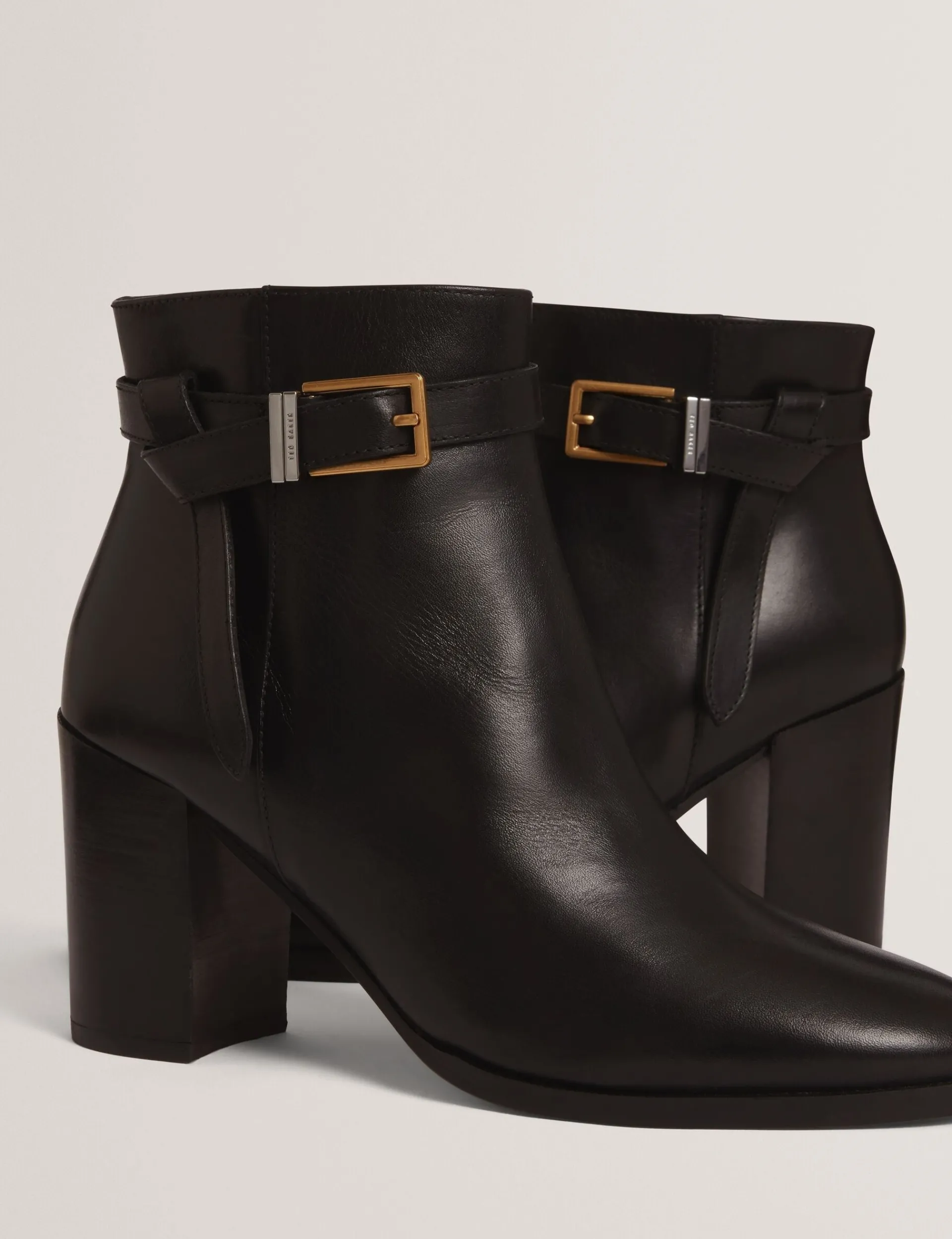 New Lobster Limited Stiefel|Arbeitskleidung<Leder-Ankle-Boots mit Gürtelbesatz und Absatz
