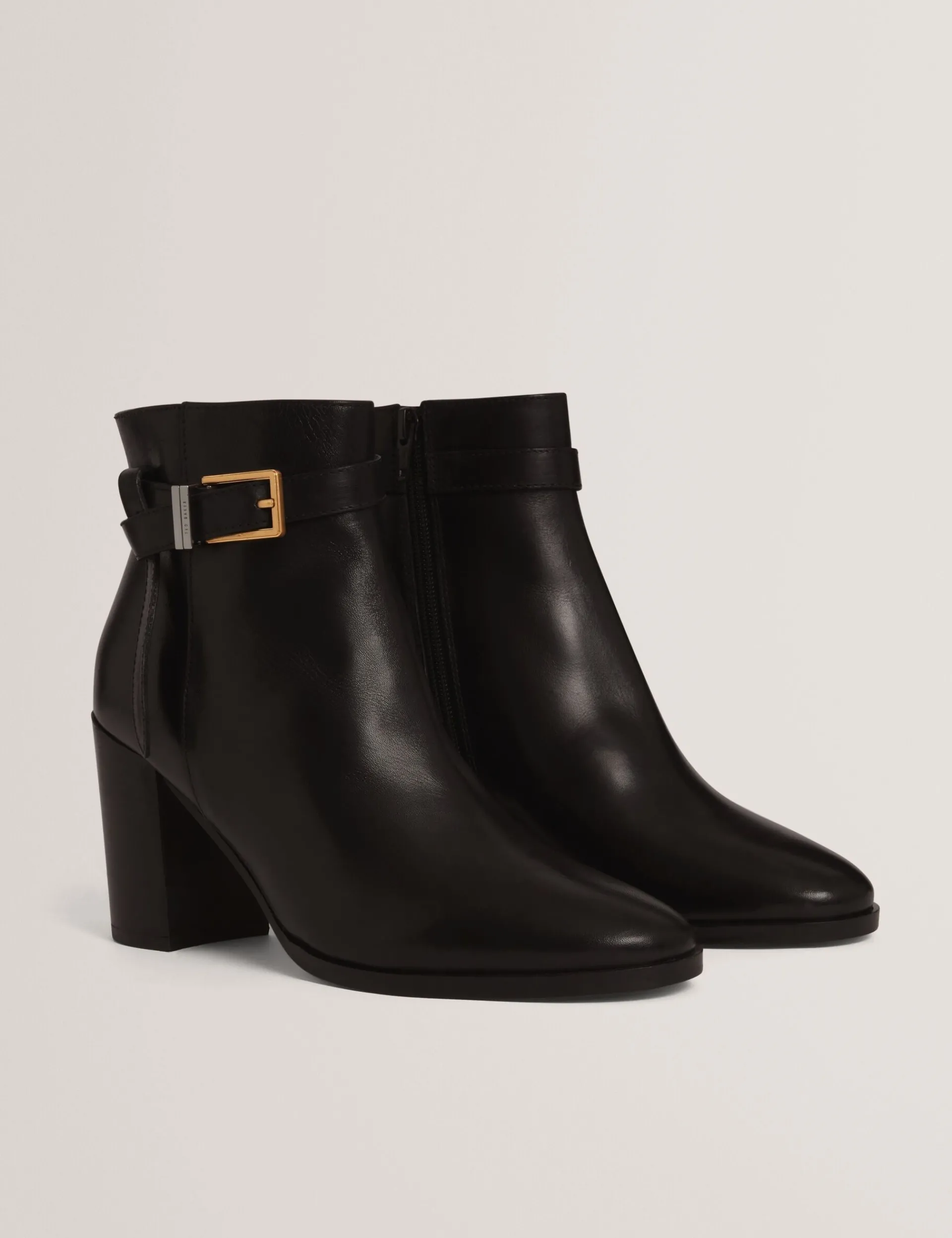 New Lobster Limited Stiefel|Arbeitskleidung<Leder-Ankle-Boots mit Gürtelbesatz und Absatz