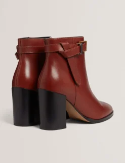New Lobster Limited Stiefel|Arbeitskleidung<Leder-Ankle-Boots mit Gürtelbesatz und Absatz
