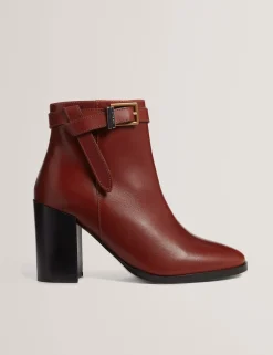New Lobster Limited Stiefel|Arbeitskleidung<Leder-Ankle-Boots mit Gürtelbesatz und Absatz