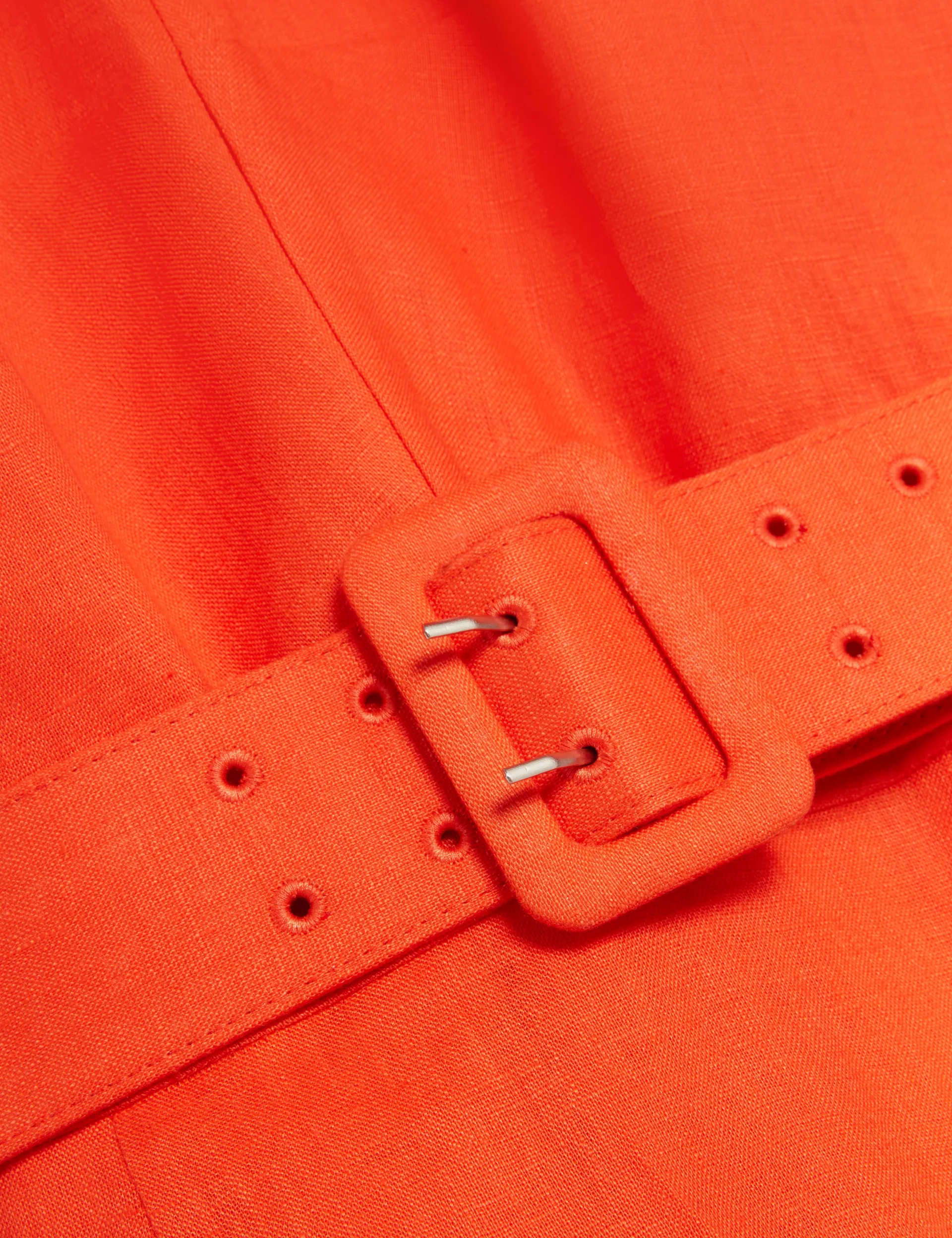 New Lobster Limited Golden Hour|Kleider<Leinen-Midikleid mit Puffärmeln und Gürtel