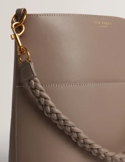 Damen New Lobster Limited Luxusgeschenke Für Damen<Längliche Leder-Beuteltasche mit geflochtenem Henkel