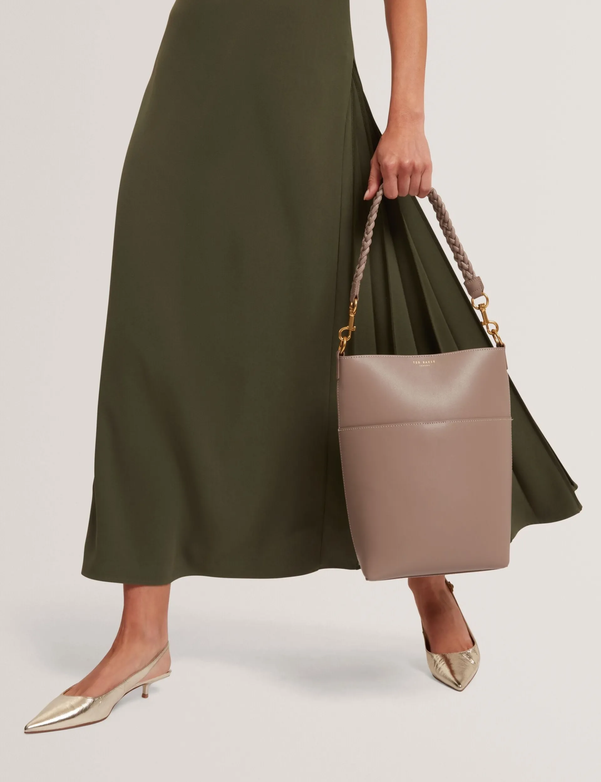 Damen New Lobster Limited Luxusgeschenke Für Damen<Längliche Leder-Beuteltasche mit geflochtenem Henkel