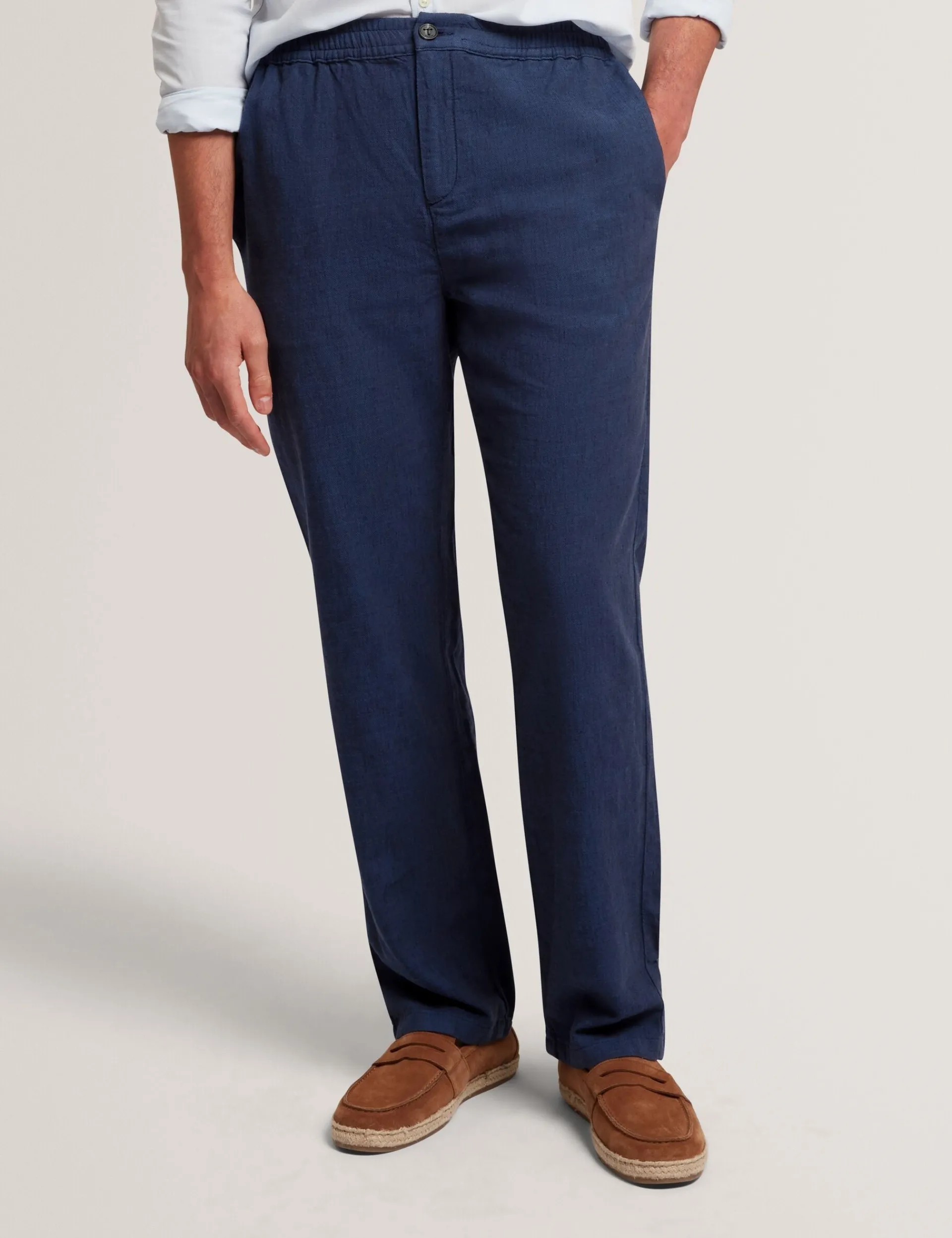 New Lobster Limited Breezy Blues Bearbeiten|Hosen & Chinos<Lässige Hose aus Leinenmischgewebe mit Gummizug