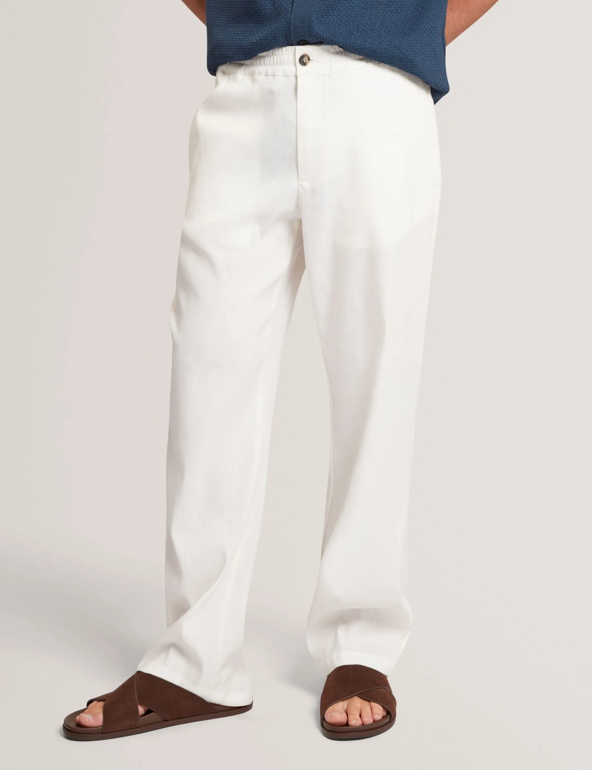 New Lobster Limited Breezy Blues Bearbeiten|Hosen & Chinos<Lässige Hose aus Leinenmischgewebe mit Gummizug