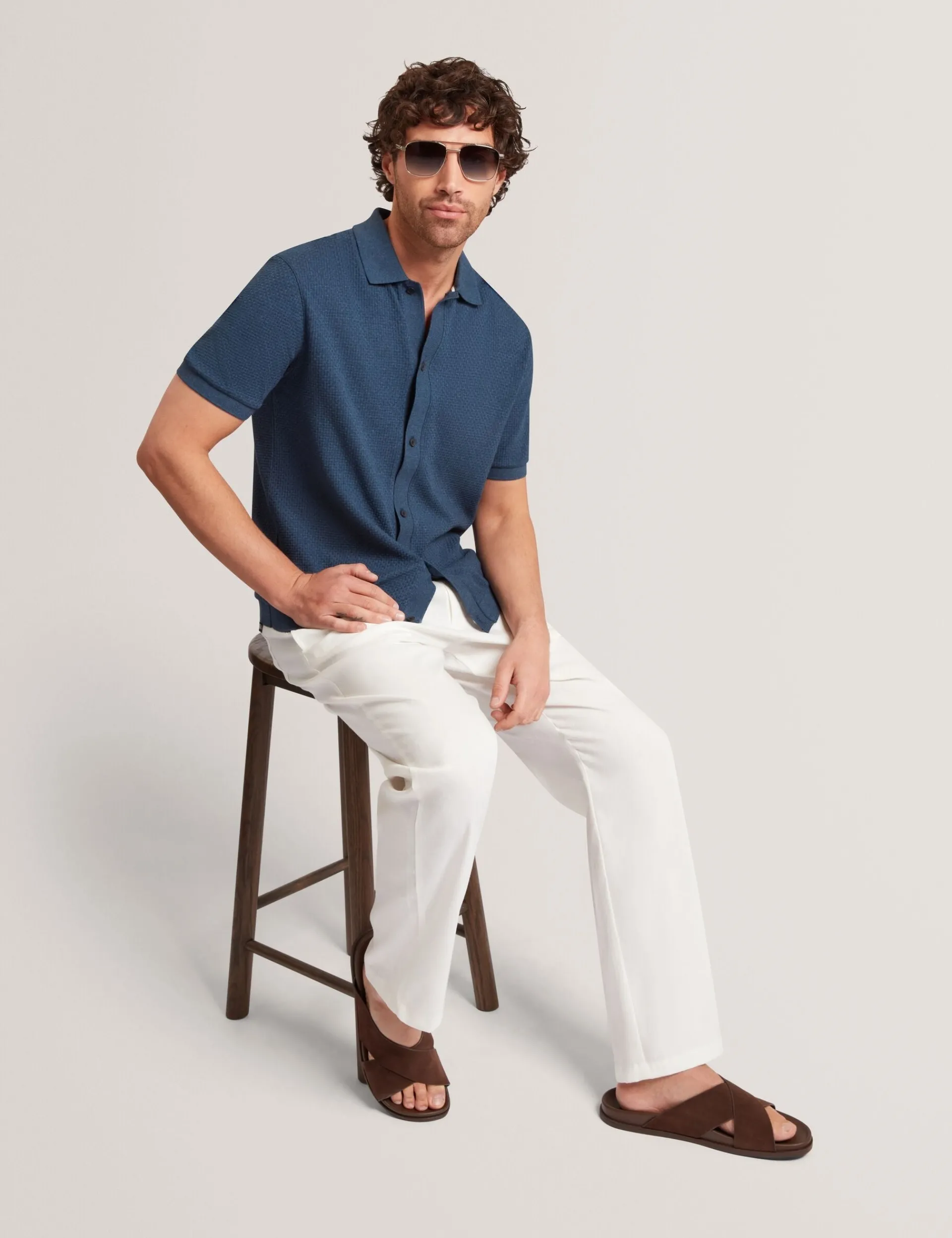 New Lobster Limited Breezy Blues Bearbeiten|Hosen & Chinos<Lässige Hose aus Leinenmischgewebe mit Gummizug